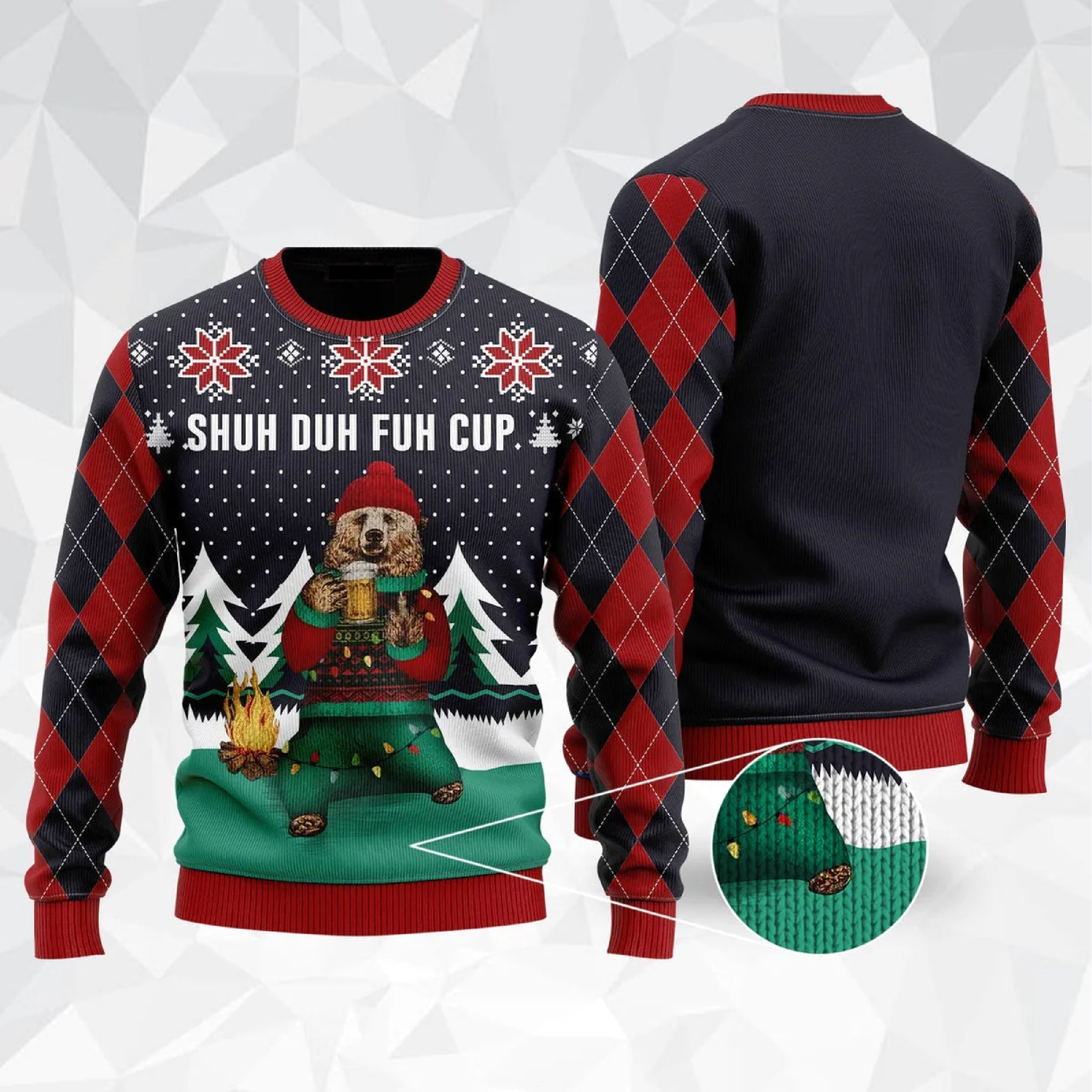 Shuh Duh Fuh Cup Beer Camping Ugly Christmas Sweater For Women & Men - Christmas Gift