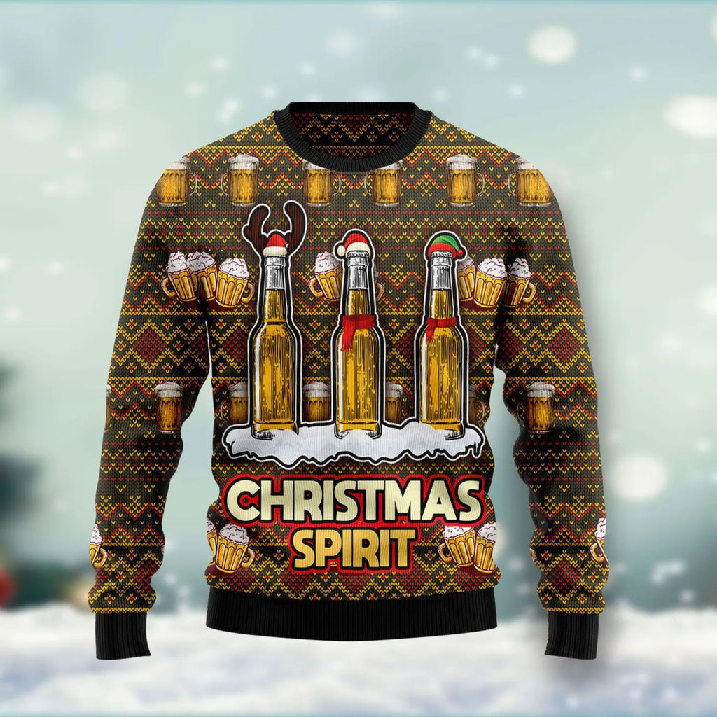 Beer Spirit On Christmas Ugly Christmas Sweater For Women & Men - Christmas Gift