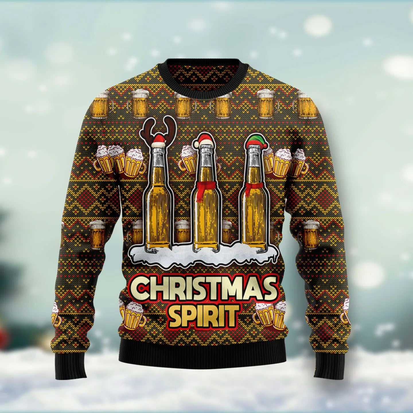 Beer Spirit On Christmas Ugly Christmas Sweater For Women & Men - Christmas Gift