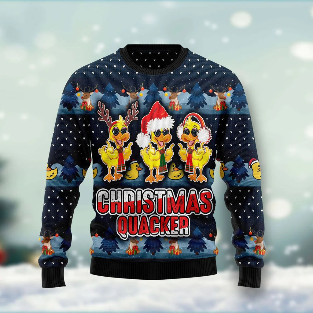 Christmas Quacker Duck  Funny Ugly Christmas Sweater For Women & Men - Christmas Gift