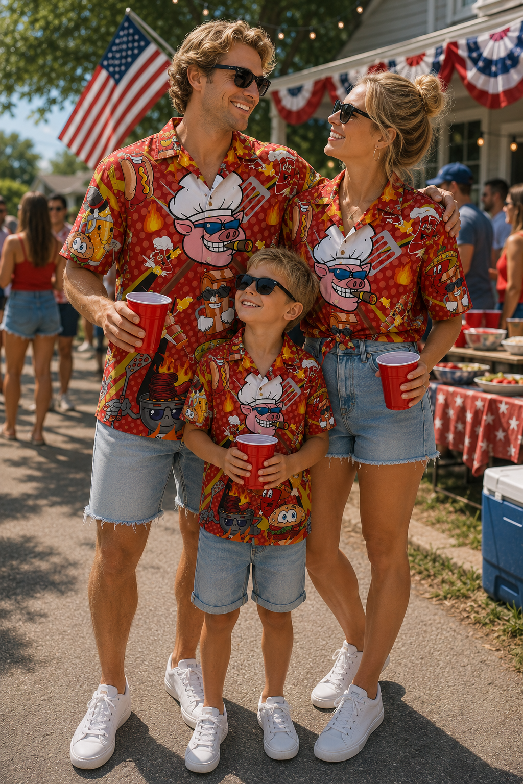 4th Of July Memorial Day BBQ Activities - Aloha Hawaiian Shirts For Men & For Women Couples - HAW1350