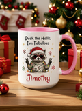 Deck The Hall Jimothy Raccoon Christmas Coffee Mug