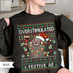 Funny Raccoon Christmas Shirt | Overstimulated Espresso Martini Gift