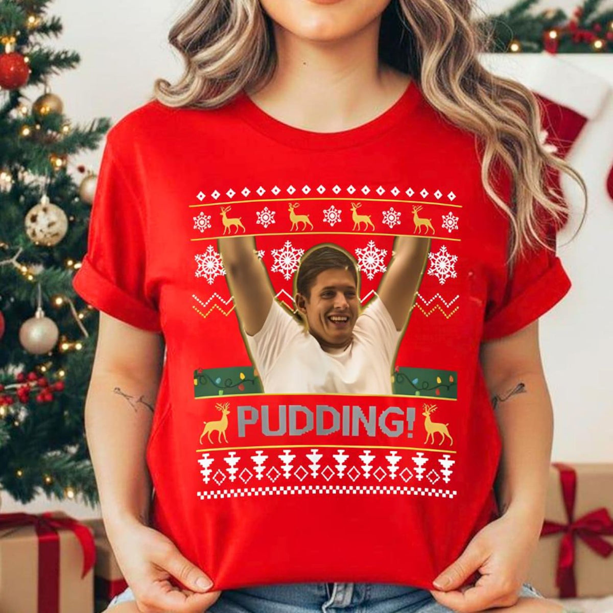 Pudding Xmas Sweatshirt | Funny Holiday Christmas Movie Scene
