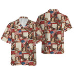 America Patriotic Hawaiian Shirt | American History Button Down Gift for Dad