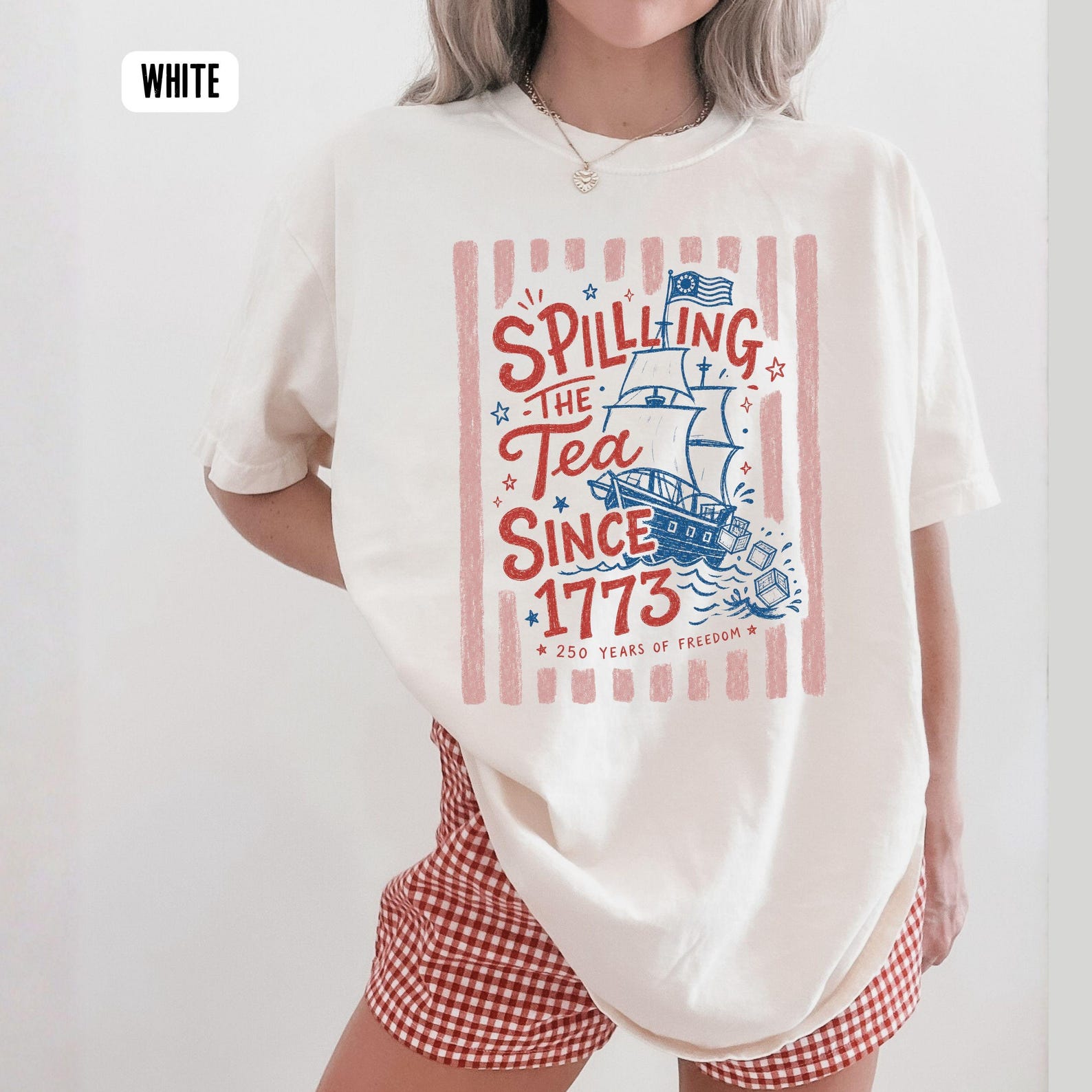 Striped Spilling The Tea Since 1773 4th of July Shirt