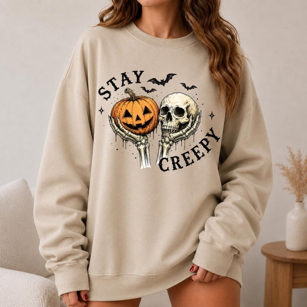 Stay Creepy Skeleton Dark Humor Halloween Shirt