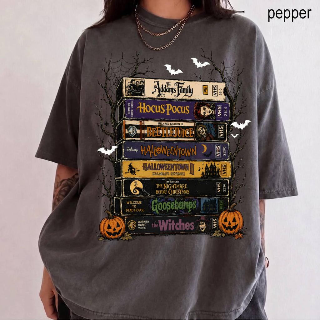 Vintage VHS Movie Tapes Halloween Shirt