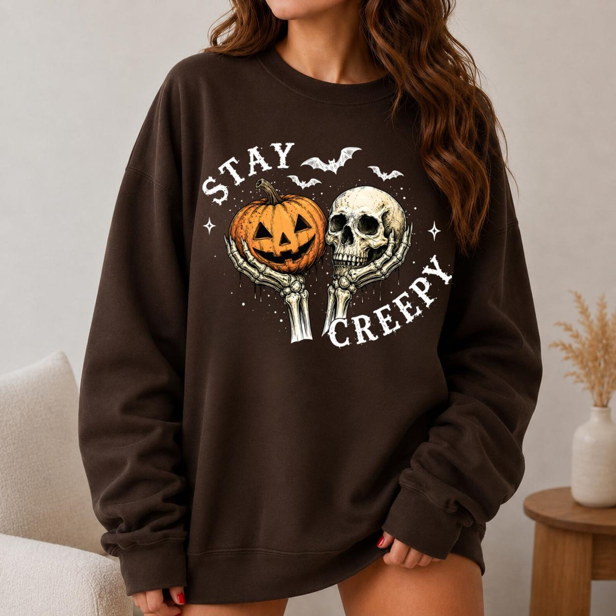 Stay Creepy Skeleton Dark Humor Halloween Shirt