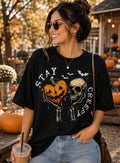Stay Creepy Skeleton Dark Humor Halloween Shirt
