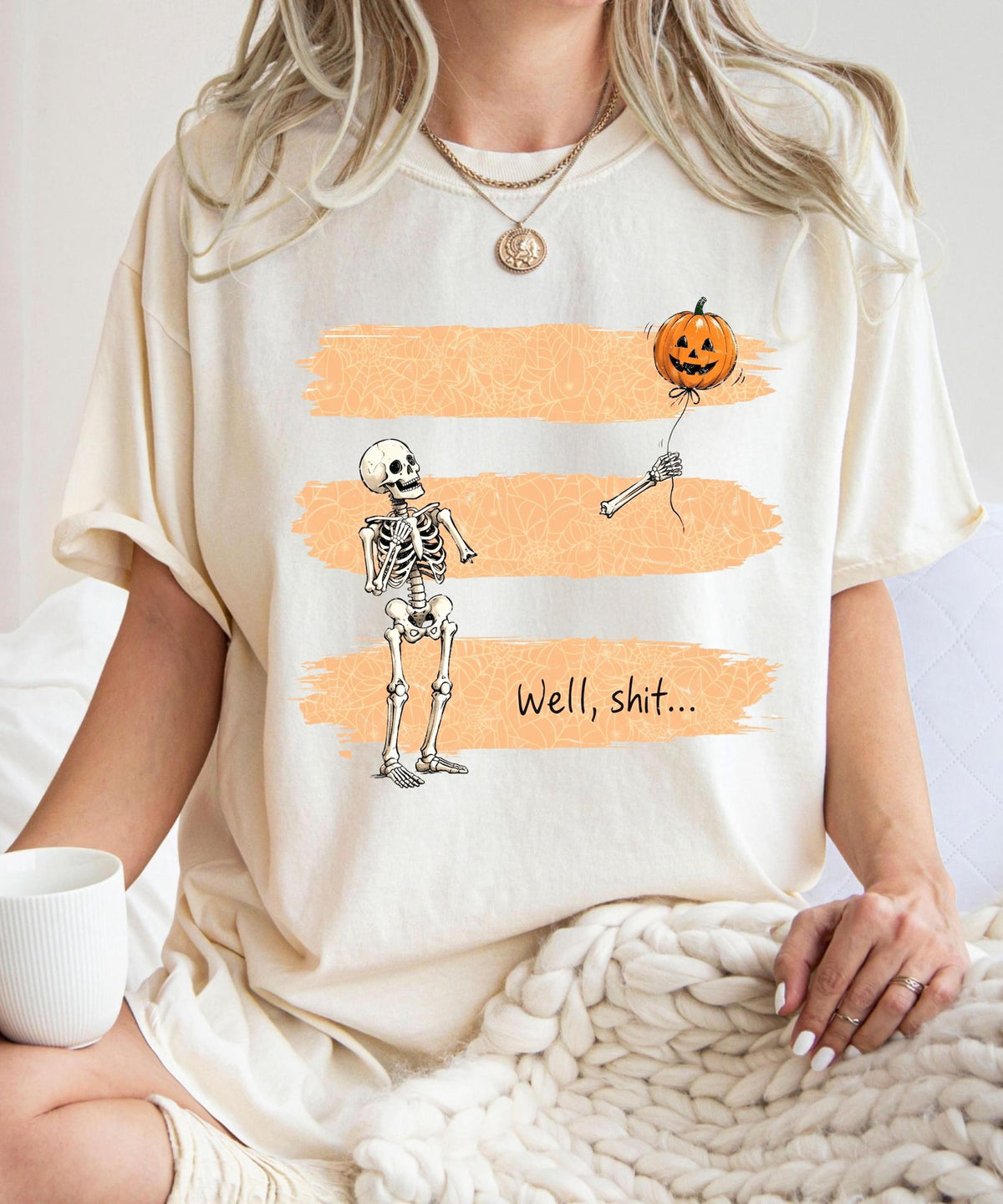 Funny Skeleton Well Shit Halloween Shirt