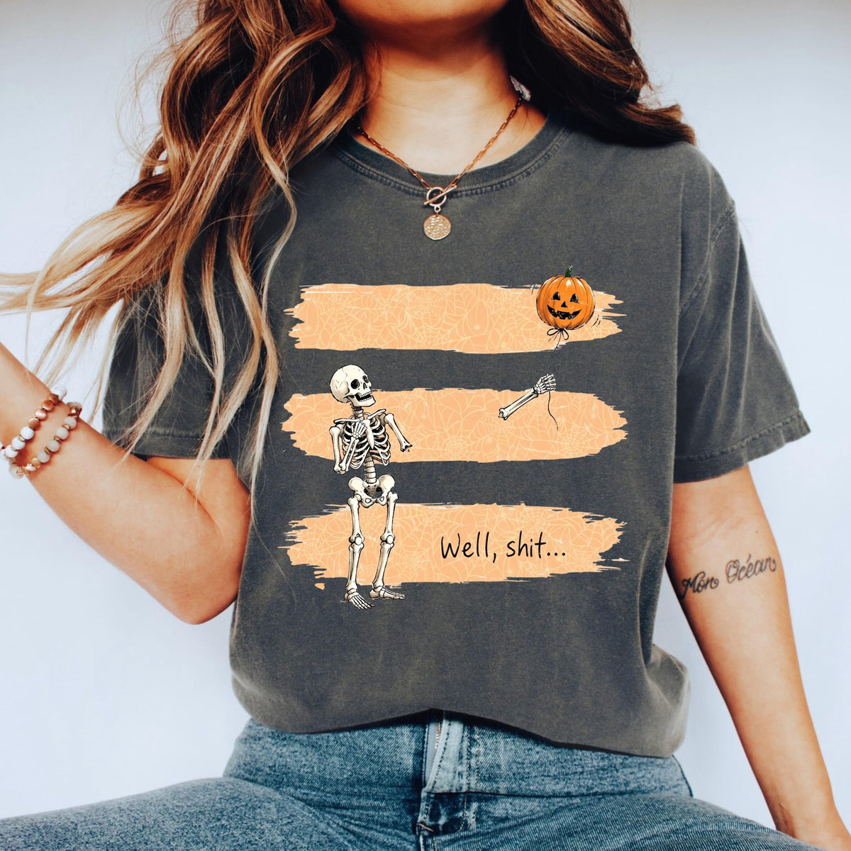 Funny Skeleton Well Shit Halloween Shirt