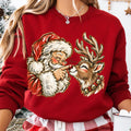 Vintage Santa and Reindeer Christmas Sweatshirt | Cute Boop Holiday Gift