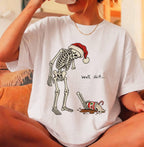 Funny Skeleton Christmas Shirt | Spilled Coffee Santa Hat Relatable Gift