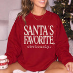 Santa’s Favorite Christmas Sweatshirt | Funny Minimalist Holiday Crewneck