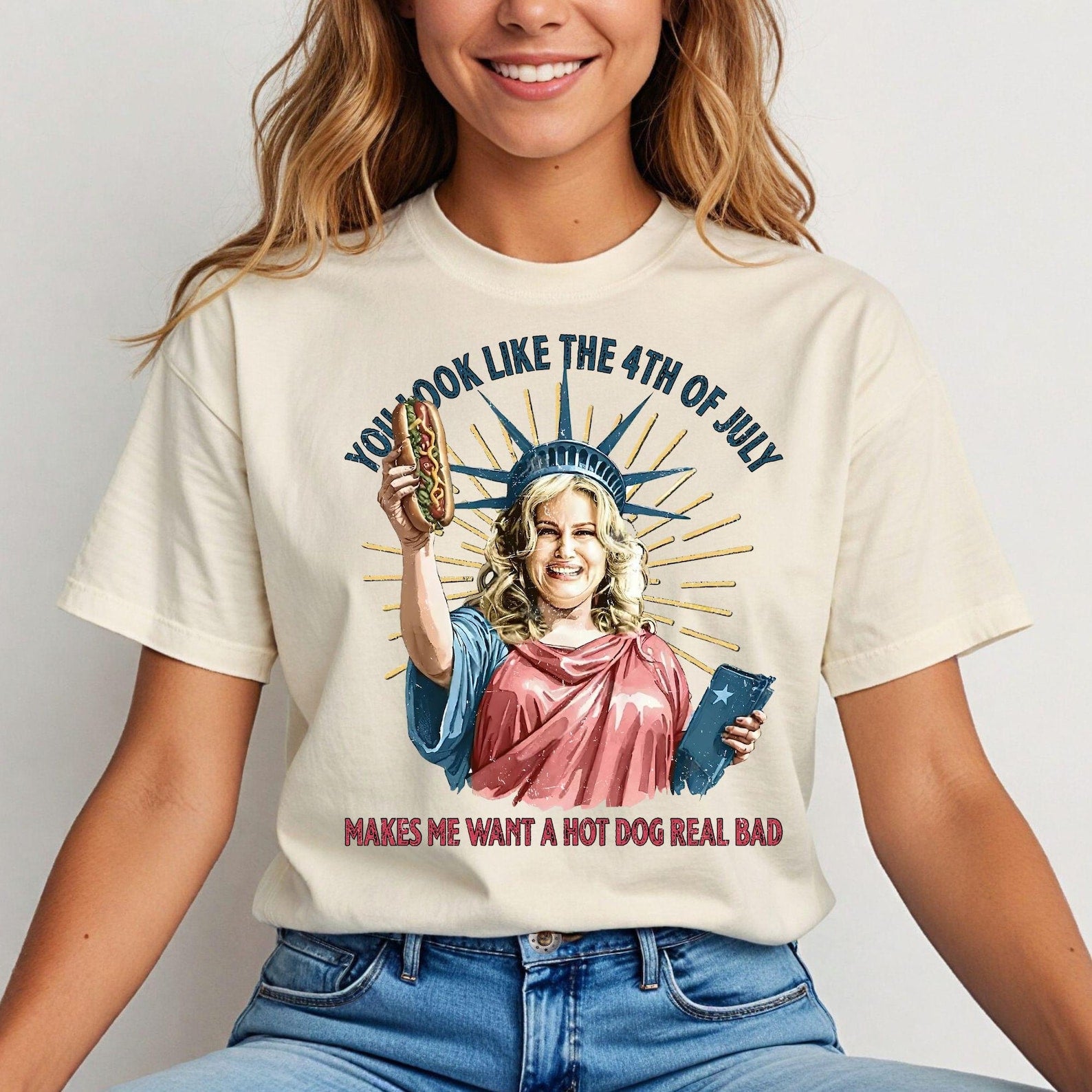 Funny 4th July Hot Dog Lover Unisex Tshirt