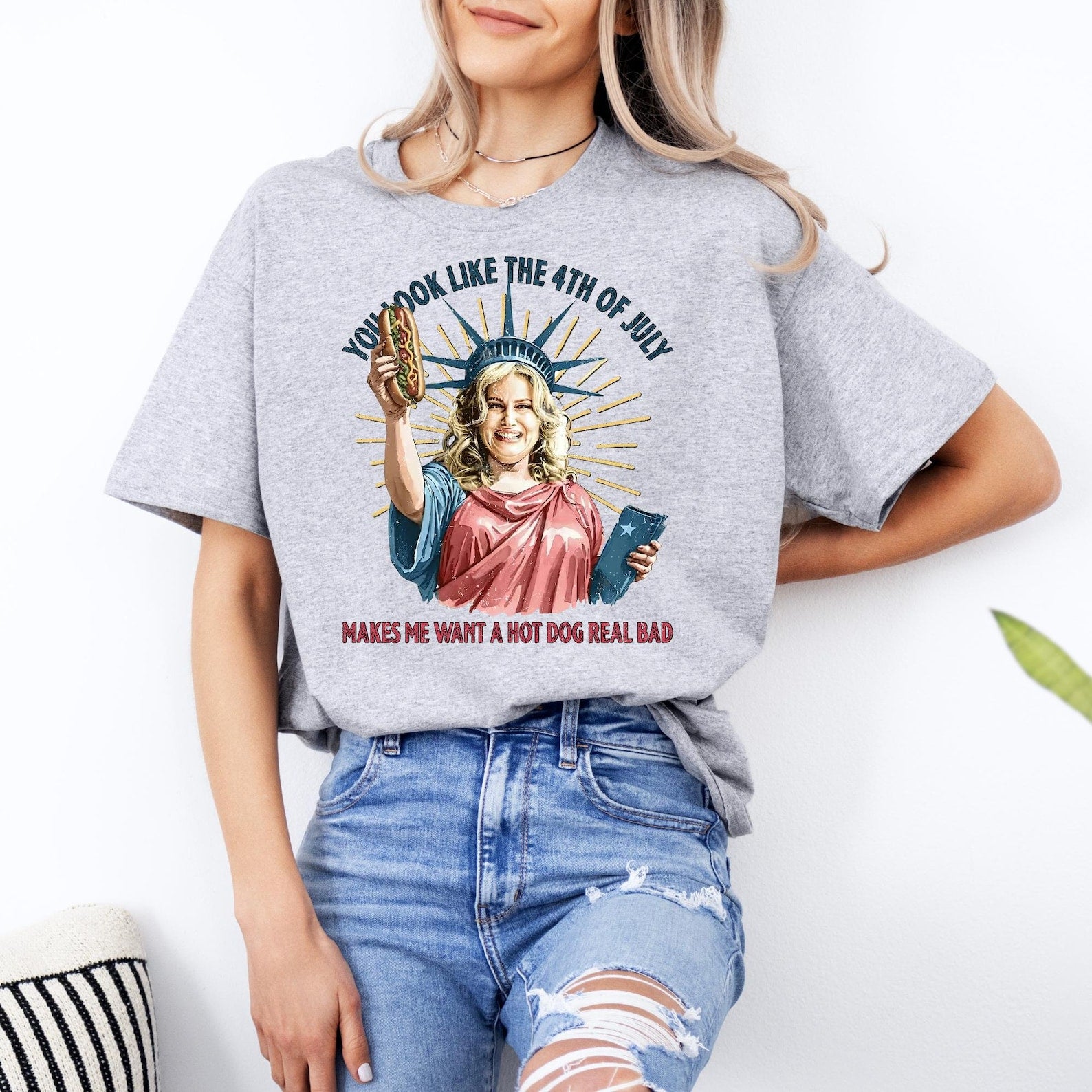 Funny 4th July Hot Dog Lover Unisex Tshirt