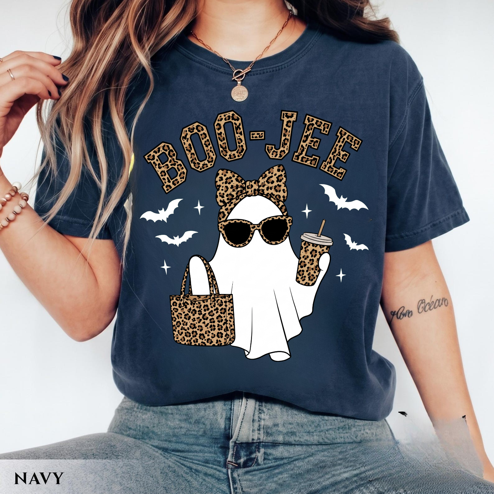 Boo-Jee Funny Leopard Pattern Halloween Shirt