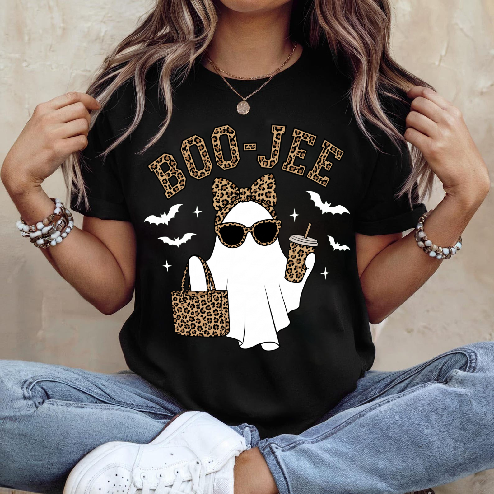 Boo-Jee Funny Leopard Pattern Halloween Shirt
