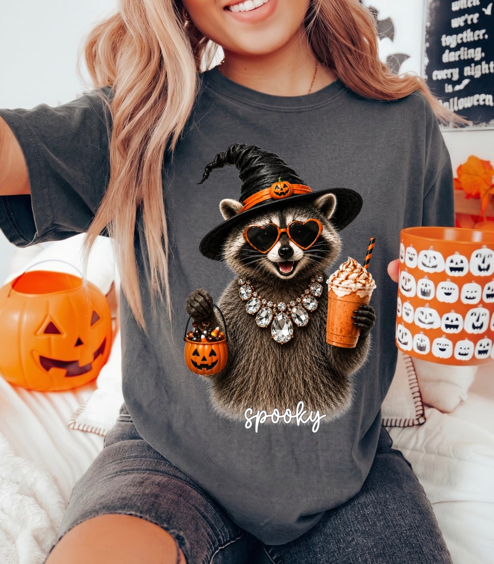 Funny Raccoon Ready For Halloween Shirt