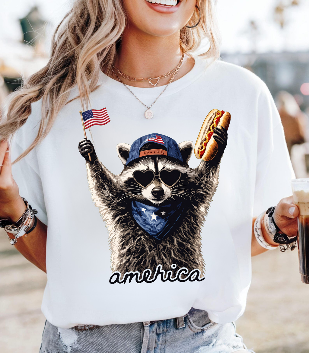 Funny Raccoon America 4th July Shirt