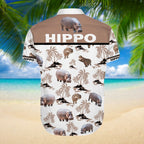 Hippopotamus Hippo Cool Design - Aloha Hawaiian Shirts For Men & For Women