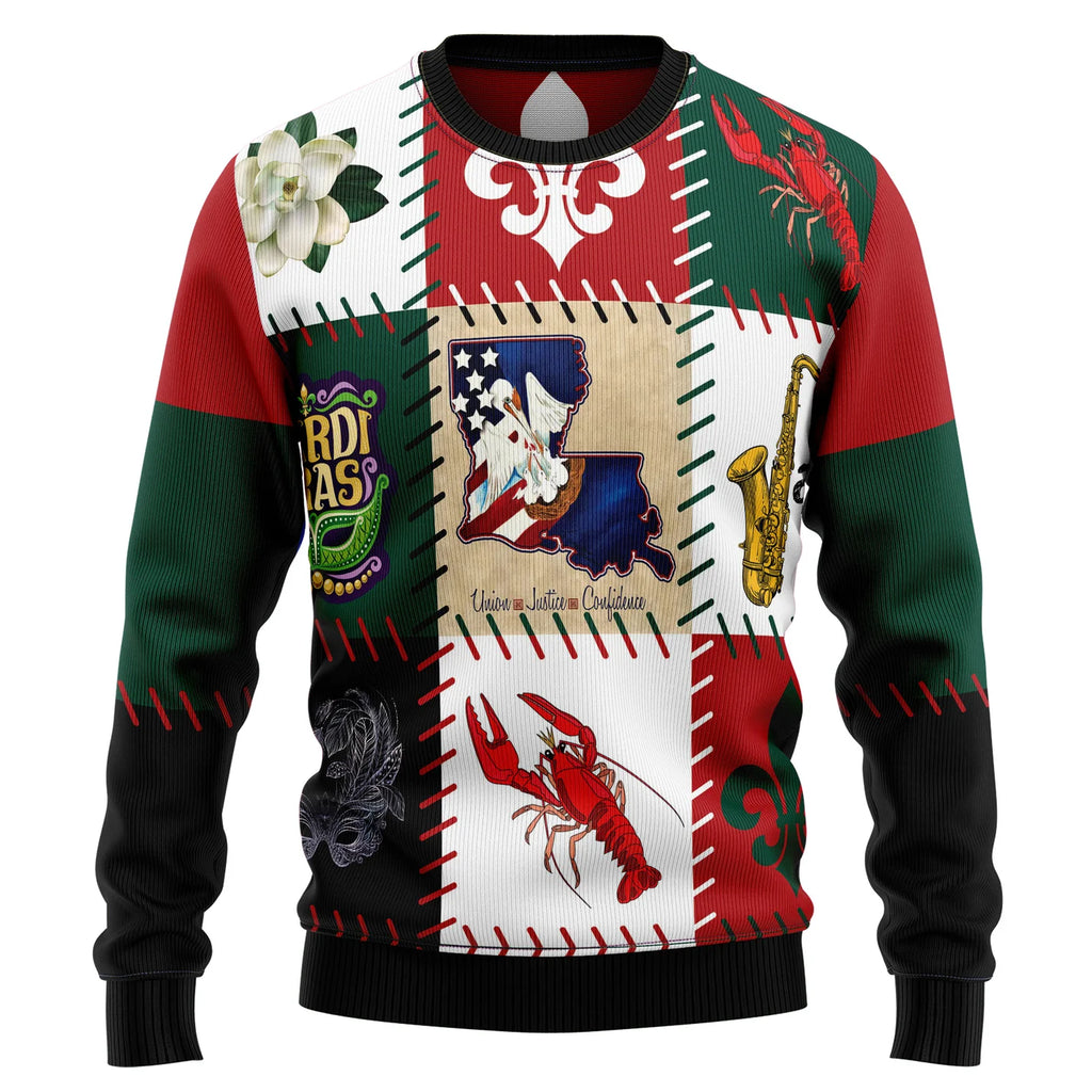Louisiana Famous Things Ugly Christmas Sweater For Women & Men - Christmas Gift