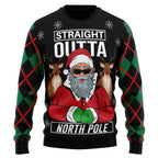 Santa Claus Straight Outta North Pole Funny Christmas Sweater For Women & Men - Christmas Gift