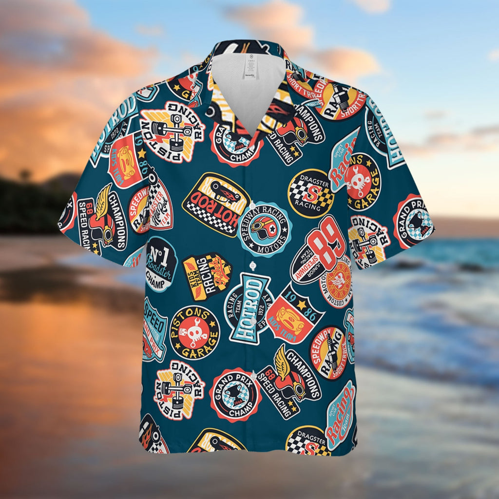 Speedway Hot Rod And Racing Team Cool Design  - Aloha Hawaiian Shirts for Men & Women