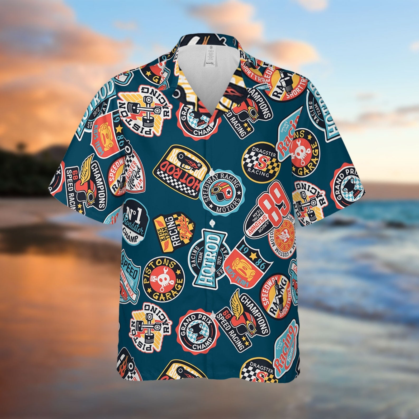 Speedway Hot Rod And Racing Team Cool Design  - Aloha Hawaiian Shirts for Men & Women