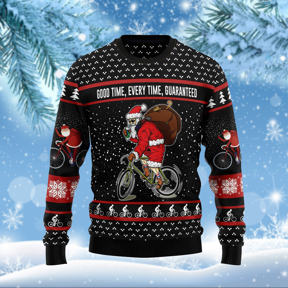 Santa Ride A Bike Funny Ugly Christmas Sweater For Men & Women Adult - Christmas Gifts