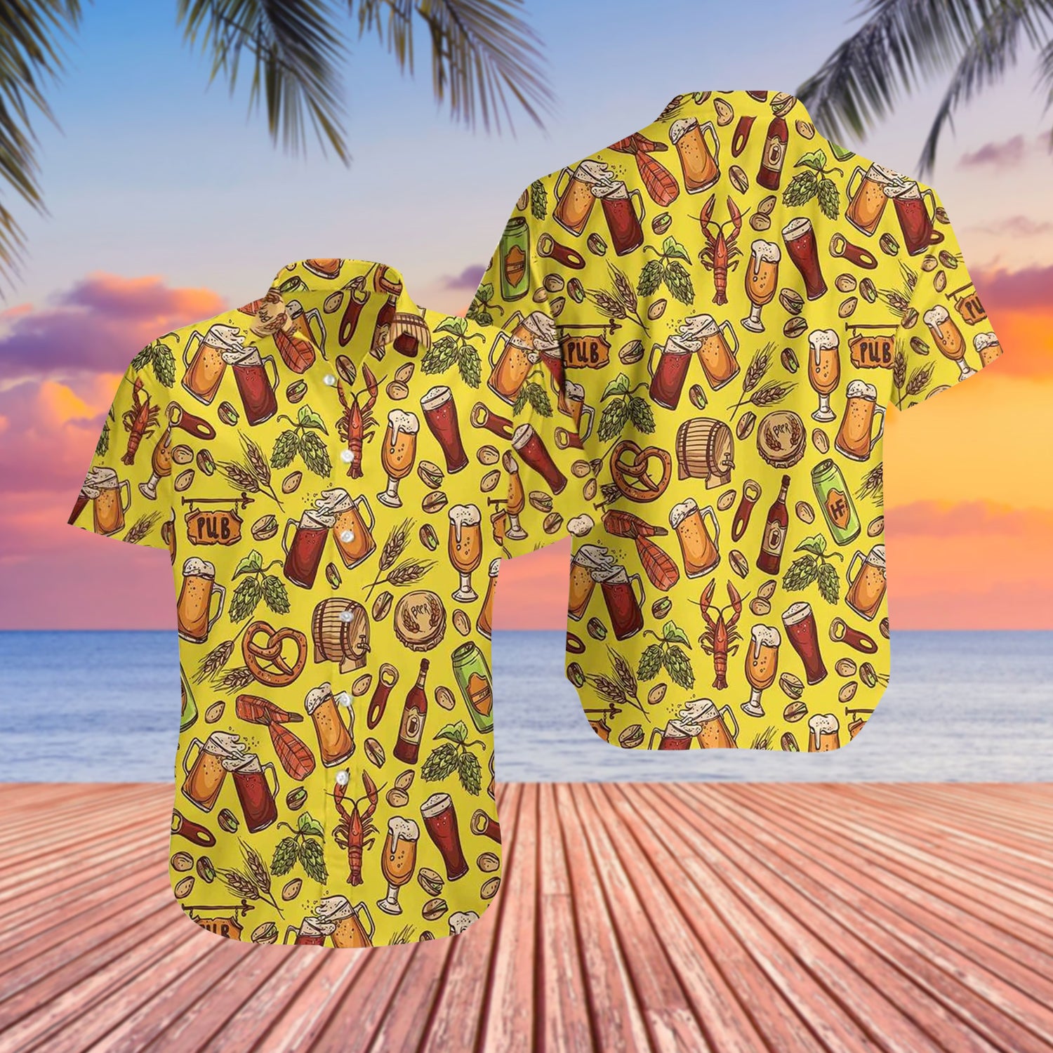 Funny Beer Colorful Cool Design - Aloha Hawaiian Shirts For Men & For Women Couples - HAW1370