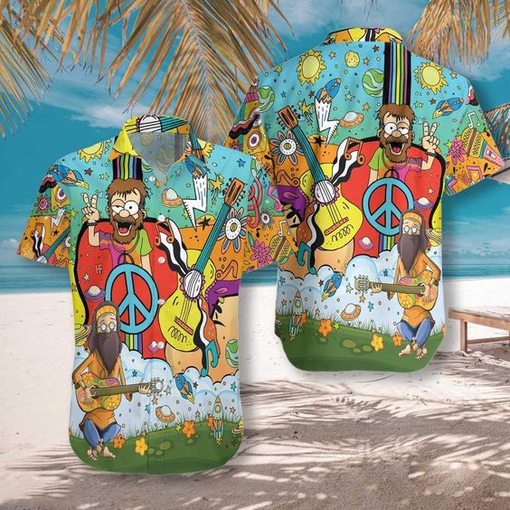 Funny Hippie Hawaiian Shirt  - Aloha Hawaiian Shirts For Men & For Women Couples - HAW1310