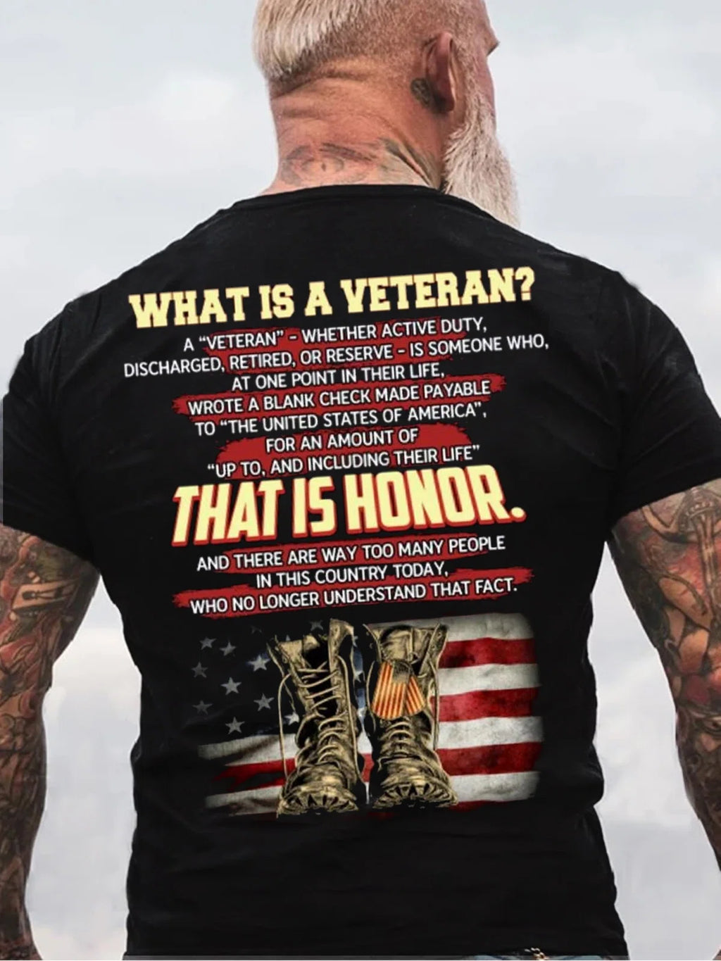 What Is A Veteran Casual Crew Neck Short Sleeve T-Shirt R1111