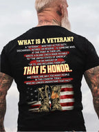 What Is A Veteran Casual Crew Neck Short Sleeve T-Shirt R1111