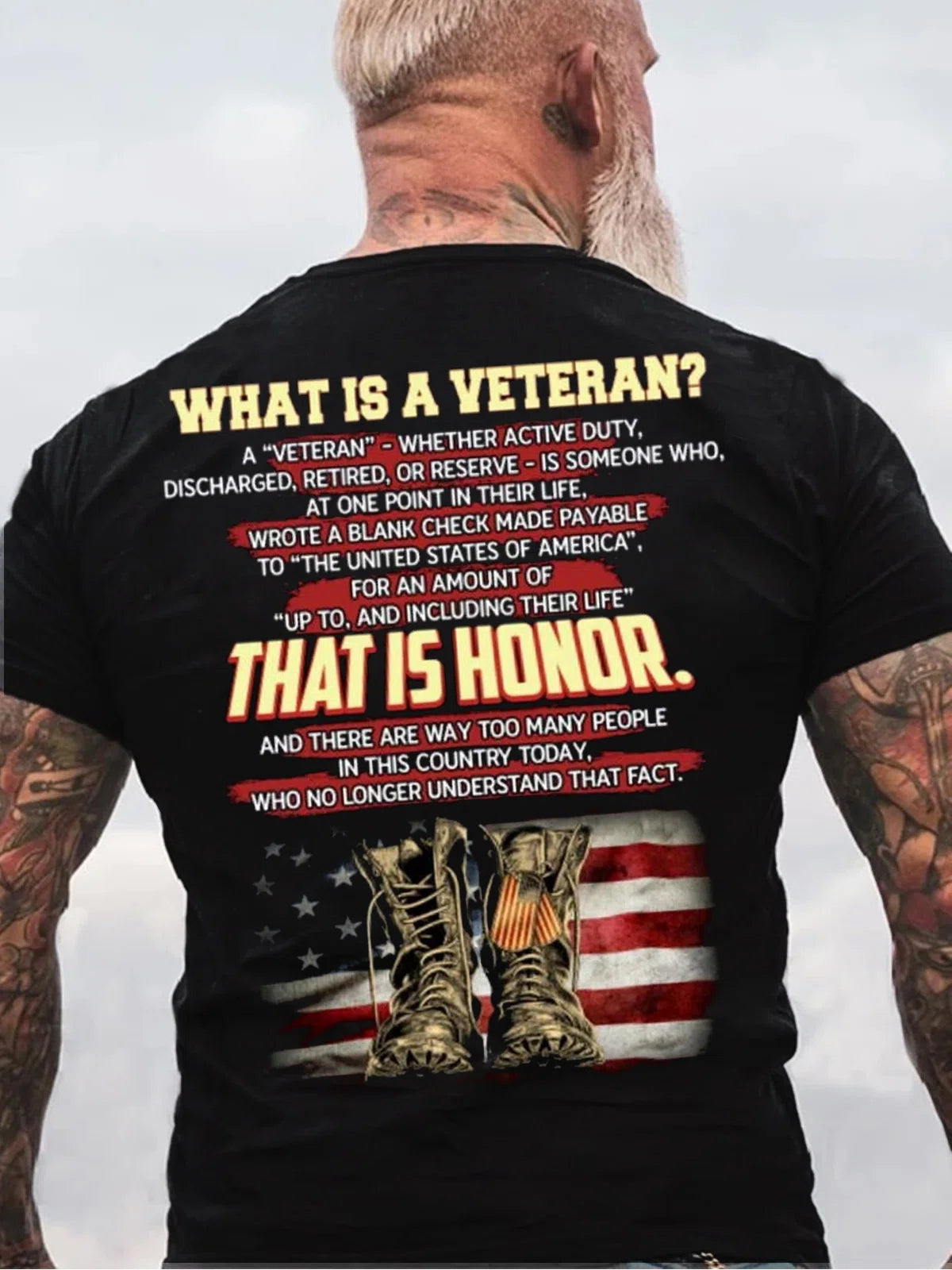 What Is A Veteran Casual Crew Neck Short Sleeve T-Shirt R1111