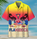 American Flag Flamingo 4th Of July Independence Day Memorial Day - Aloha Hawaiian Shirts For Men & For Women Couples - HAW1403
