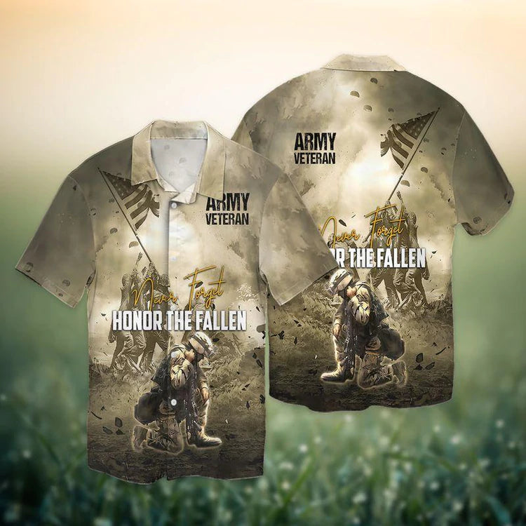 Veteran Day Army Veteran Aloha Hawaiian Shirts For Men & For Women Couples - HAW1489