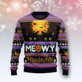 Halloween Black Cat Meowy Ugly Christmas Sweater For Men & Women Adult - Christmas Gifts