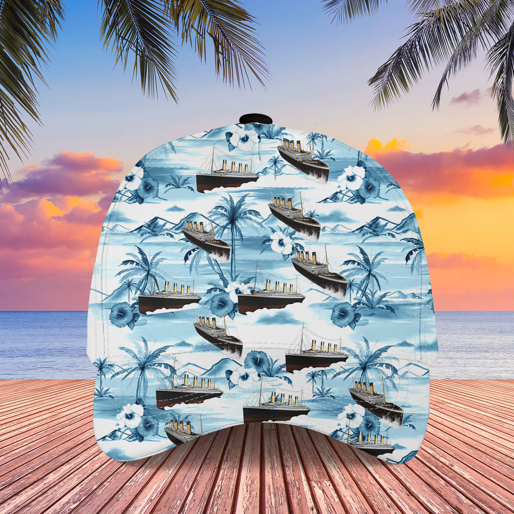 Beautiful Blue Boat Cool Design Baseball Custom All Over Print Cap 3D Print  Cap C1002