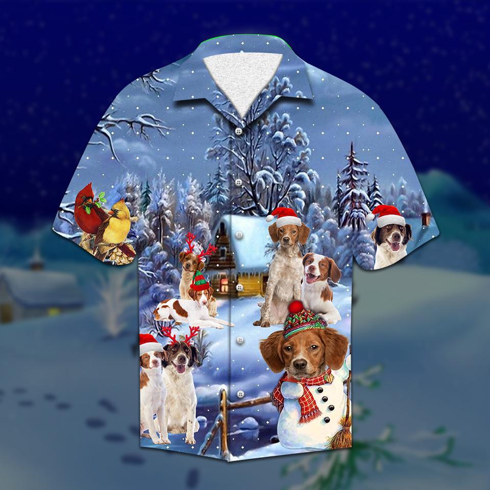Christmas Brittany Spaniel Cool Design Hawaiian Shirts For Men & For Women Couples - HAW1503