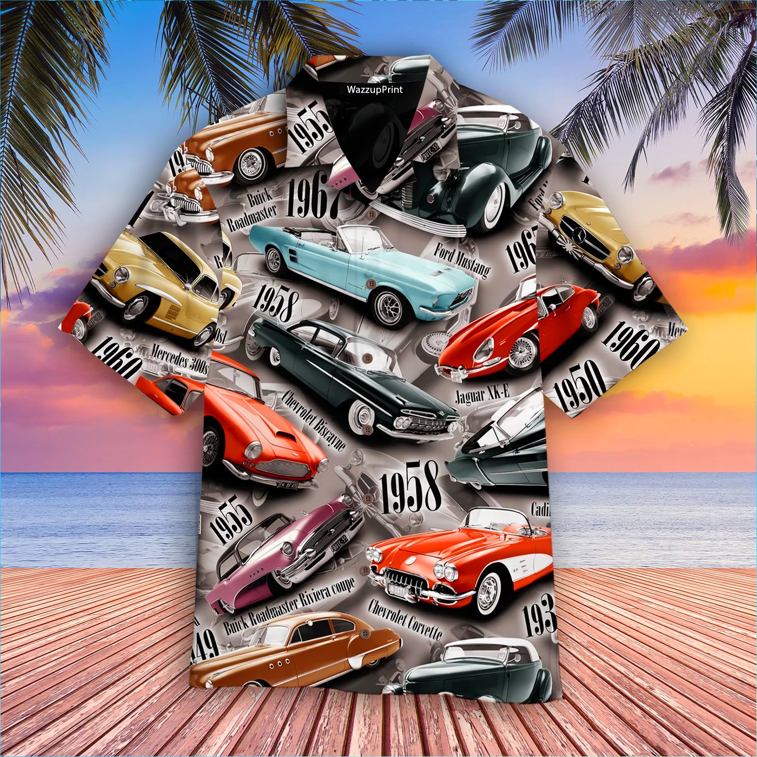 Vintage Cars Chevy Ford Hot rods  Cool Design - Aloha Hawaiian Shirts For Men & For Women Couples - HAW1549