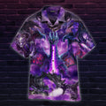 Fantasy Purple Thunder Dragons Cool Design - Aloha Hawaiian Shirts For Men & For Women Couples - HAW1071