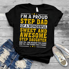Funny Step Dad Shirt Fathers Day Gift T-Shirt From Daughter R1116