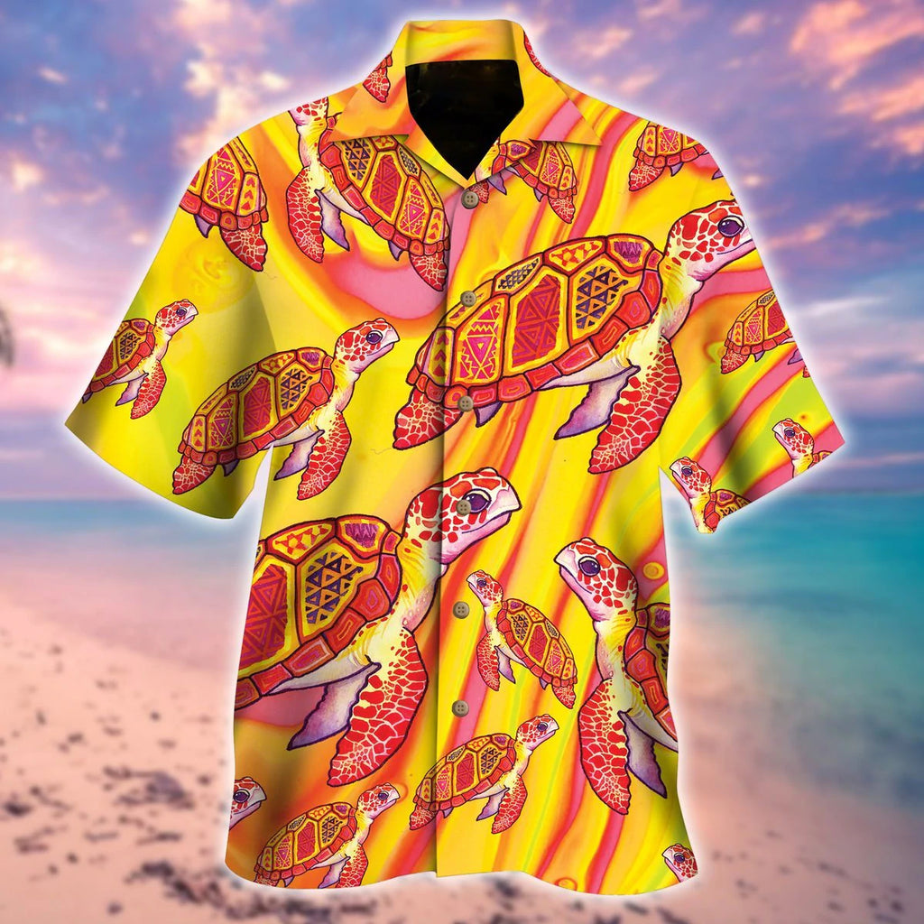 Golden Turtle Hawaiian Shirt  - Aloha Hawaiian Shirts For Men & For Women Couples - HAW1305