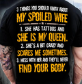3 Things You Should Know About My Wife Unisex T-shirt Valentine's Day Gift R1019