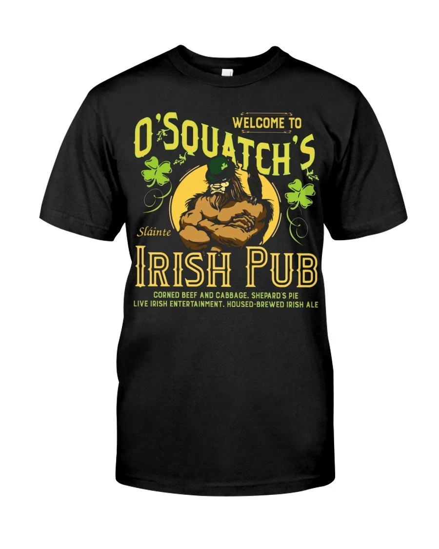Bigfoot Irish Pub Unisex T-shirt For Women Men R1007