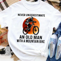 Never Underestimate An Old Man With A Mountain Bike Cool Design Unisex T-shirt Apparel R1063
