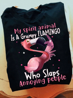 My Spirit Animal Is A Grumpy Flamingo Cool Design Unisex T-shirt Apparel R1059