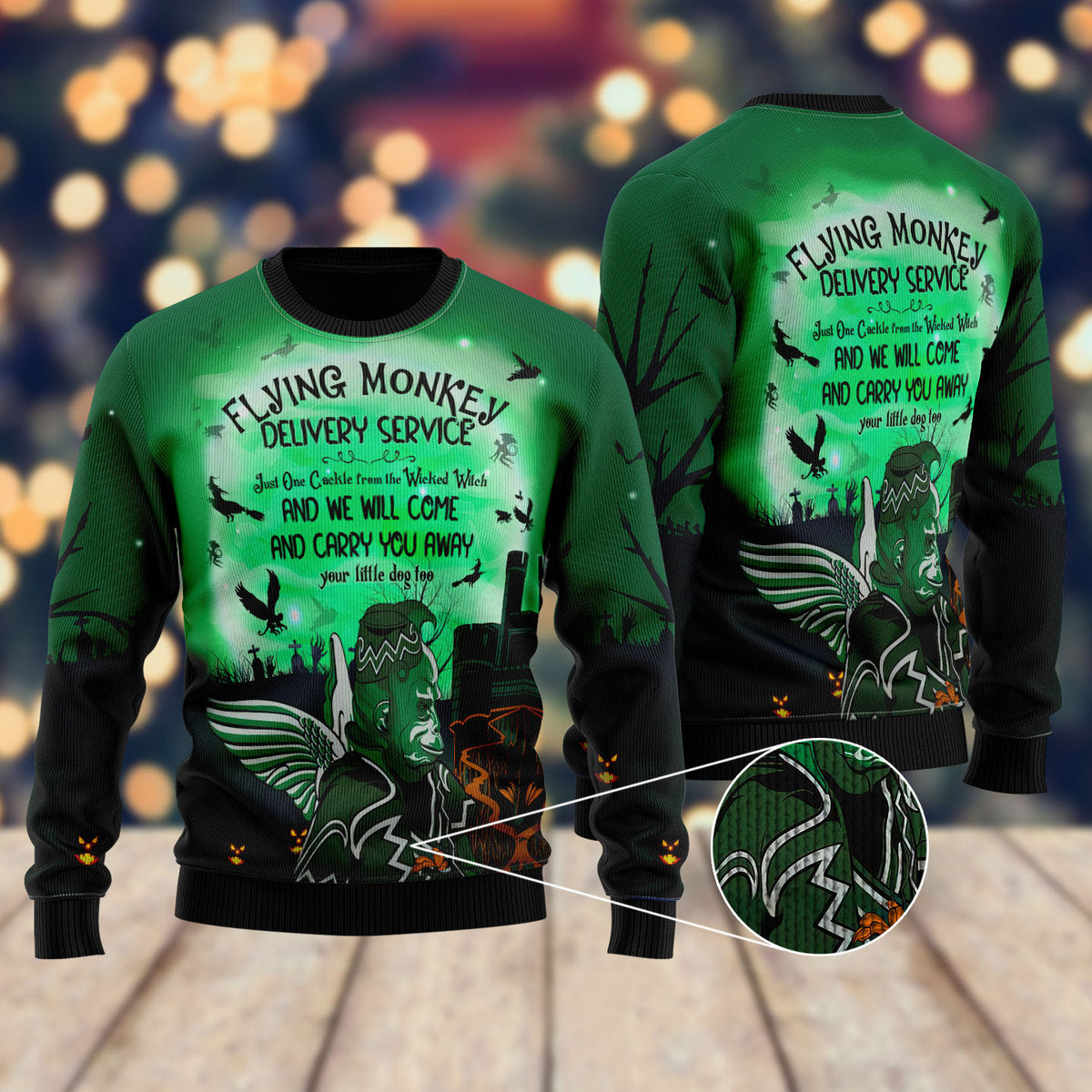 Halloween Witchcraft Flying Monkey Ugly Christmas Sweater For Men & Women Adult - Christmas Gifts131